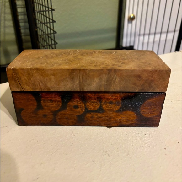 Custom Made Trinket Box Brown Mallee Burl And Australian Red Mallee Burl Wood - Picture 3 of 11